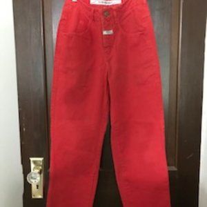 Vintage Women's Girbaud Red Jeans, size 3/4